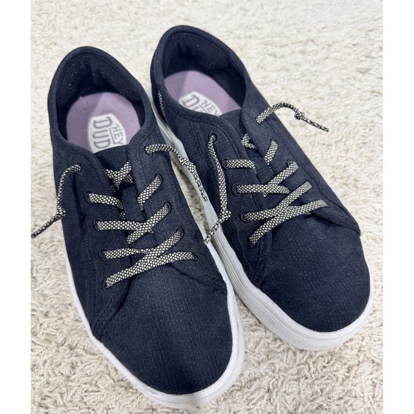 Hey Dude Cody Craft Sneakers Black Canvas Shoes Women's 8 Lightweight Comfort - Picture 3 of 12